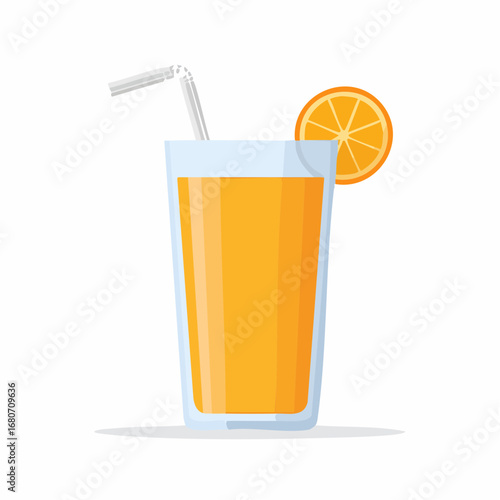Glass of fresh orange juice with citrus fruits isolated on a white background