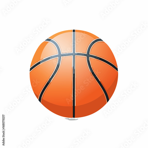 Orange sphere-like basketball equipment isolated on a white background for a game or team sport competition
