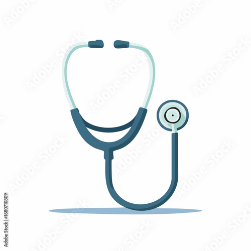 A close-up of a doctor's stethoscope, a vital medical instrument for diagnosing heart and lung sounds, on a clean white background