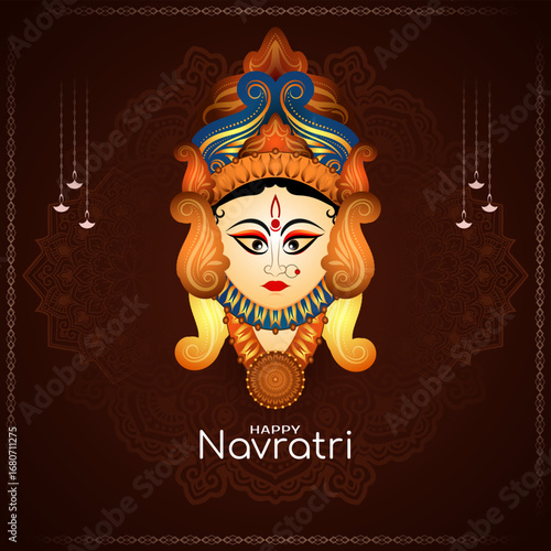 Happy Navratri Indian festival celebration greeting card