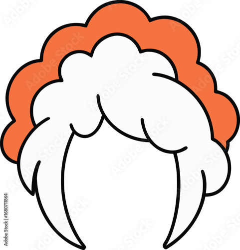 hand drawn wig vector illustration 