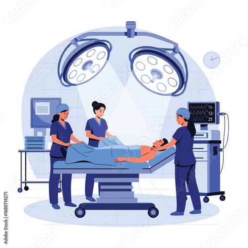 Skilled medical team performing life-saving surgery in a modern operating room
