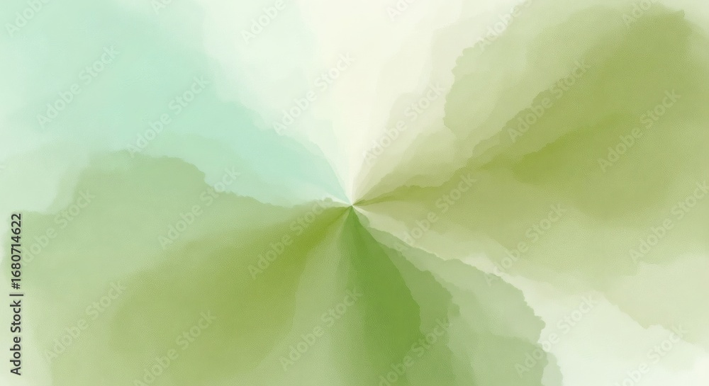 Fototapeta premium Abstract radial gradient of green and white watercolor