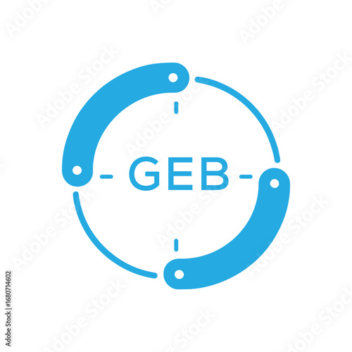 GEB Modern Company logo. GEB Circular Technology Logo design for entrepreneur and business. GEB best icon Digital Branding.
