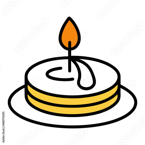pancake with candle on top vector illustration