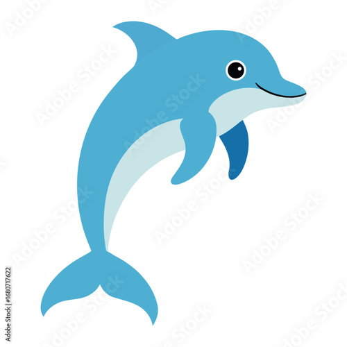 cute dolphin jumping vector illustration