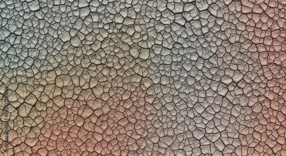 Naklejka premium Cracked earth with gradient color overlay