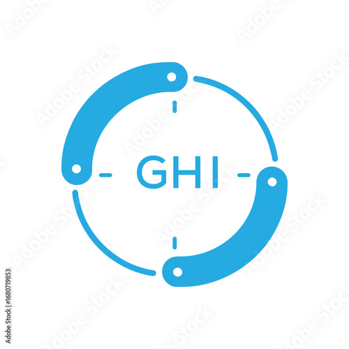 GHI Modern Company logo. GHI Circular Technology Logo design for entrepreneur and business. GHI best icon Digital Branding.
