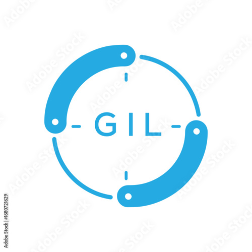 GIL Modern Company logo. GIL Circular Technology Logo design for entrepreneur and business. GIL best icon Digital Branding.
