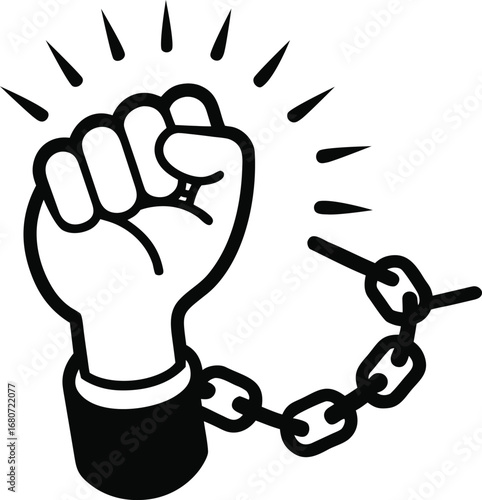 Fisted hand chain icon