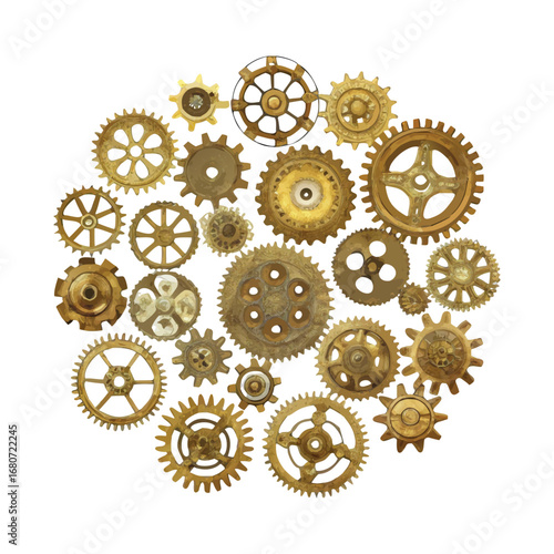 Steampunk Brass Gears and Mechanical Cogwheels Collection