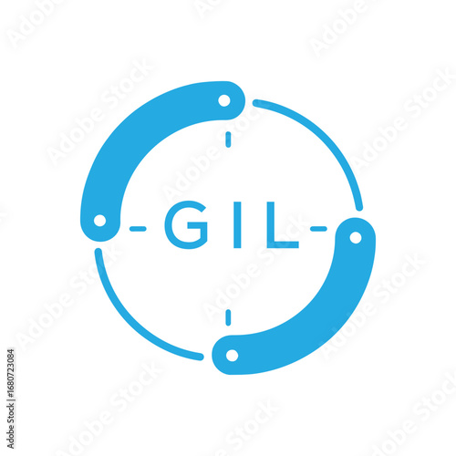 GIL Modern Company logo. GIL Circular Technology Logo design for entrepreneur and business. GIL best icon Digital Branding.
