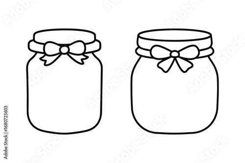 Jam jar line art vector illustration, Black Jam jar line art bundle 