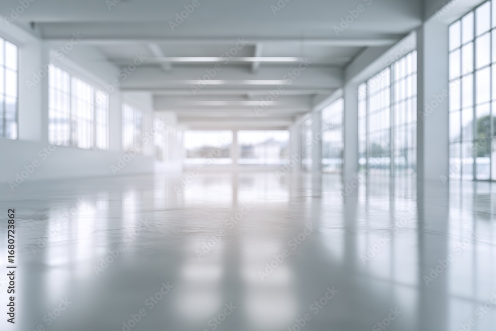 Obraz premium Empty white industrial space