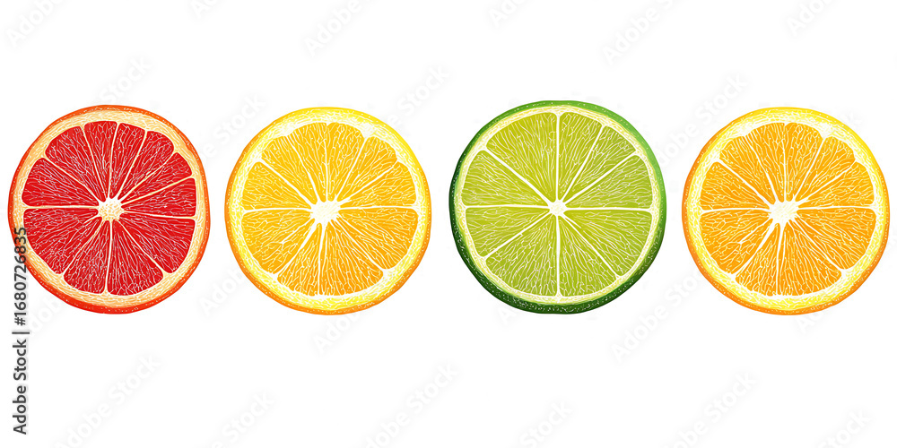 Fototapeta premium lemon and orange