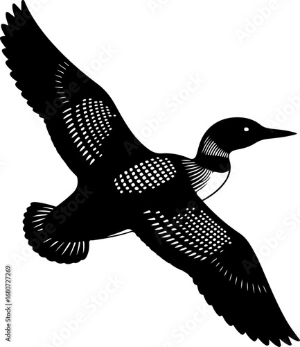 Foto Duck loon silhouette vector illustration