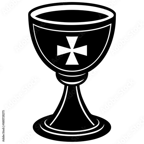 Holy chalice vector silhouette 