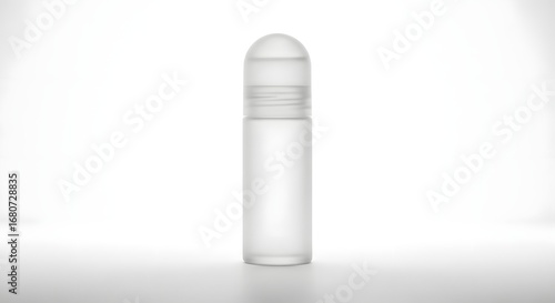 Minimalist frosted rollerball bottle mockup for cosmetic and skincare product branding