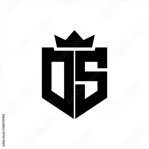 OS Vector image of a shield with a sharp geometric style and a pointed crown