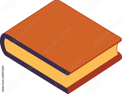 Isometric Illustration of a Closed Book