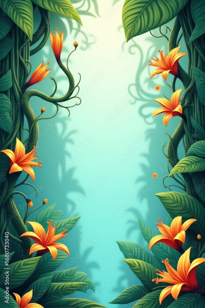 tropical flower frame tropical flower frame