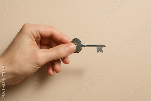 Hand Holding Single Key — Access & Security