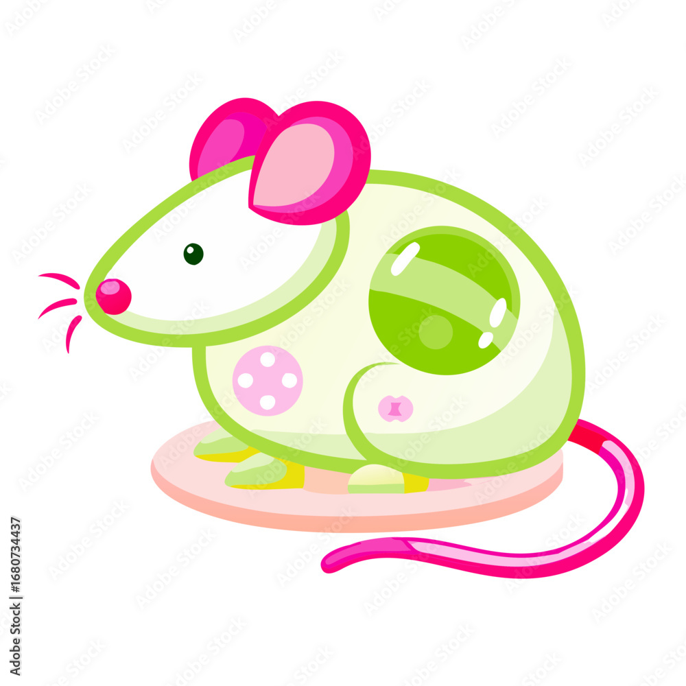 Naklejka premium Laboratory mouse vector illustration for genetic research 