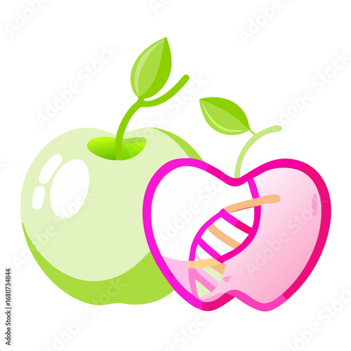 Genetically modified apple with DNA strand vector
