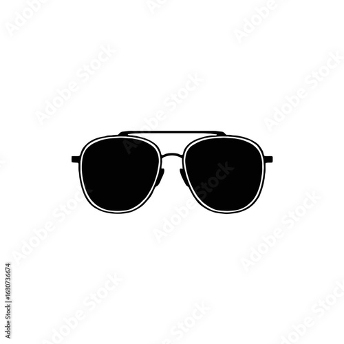 Vector art of black aviator sunglasses with black lenses for sun protection and stylish look