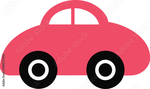 Simple Pink Car Illustration