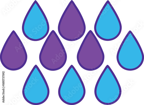 Colorful Water Droplets Illustration
