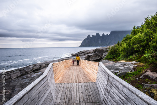 Family traveling behind the polar circle