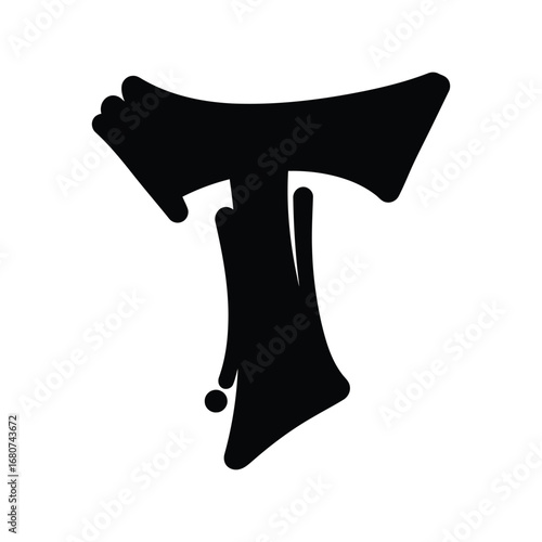 Stylized graffiti letter t font design artistic uppercase alphabet symbol creative typography vector