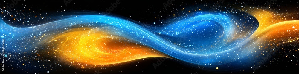Fototapeta premium Abstract Visualization of Swirling Gradient Flow with Energetic Light Forms and Vibrant Colors