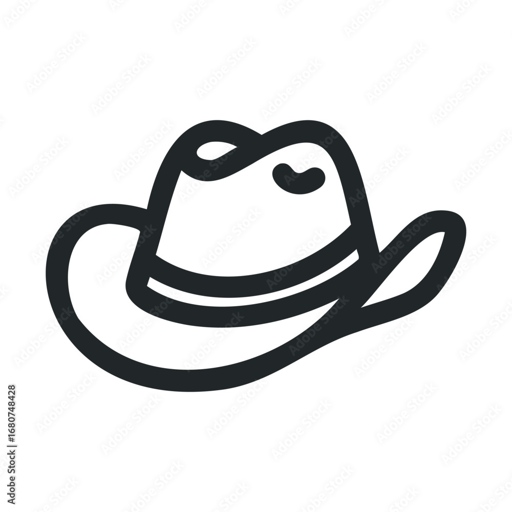 Obraz premium Cowboy hat design for western themed events and accessories. Vector illustration