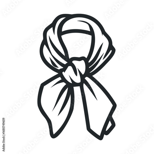 Fashion accessory tied scarf for casual style and elegance. Vector illustration