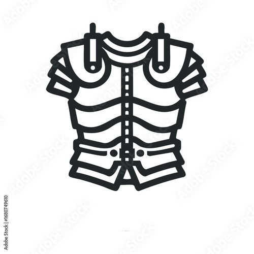 Medieval armor design concept for historical reenactment projects. Vector illustration