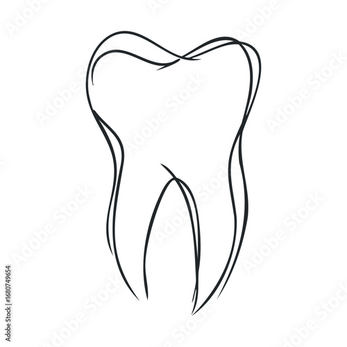 Concept of dental health featuring a minimalist tooth design. Vector illustration