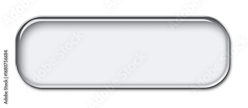 Transparent glass long rounded rectangle shape isolated on transparent background