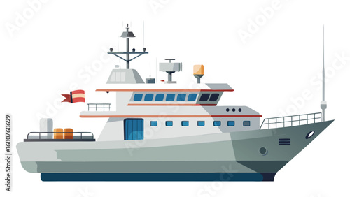 Modern expedition yacht vector illustration stylish maritime vessel detailed design for stock illustration purposes professional stock image maritime graphics