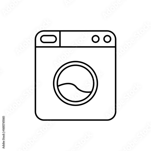 Icon a washing machine, isolated against a clean background.