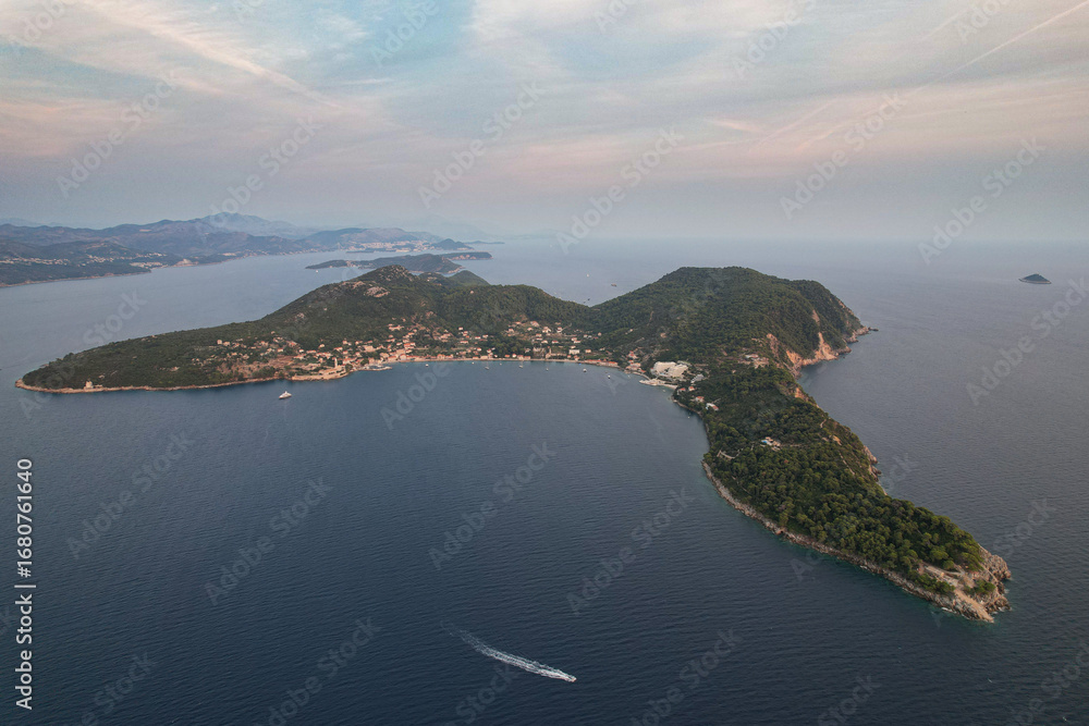 Φωτογραφία Die Insel Lopud in den Elafiten in Dalmatien bei Dubrovnik in Kroatien bei Sonne