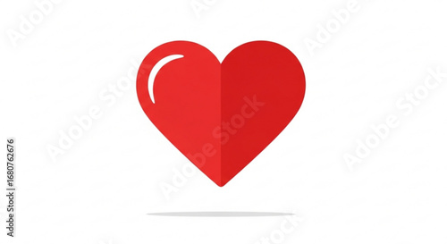 A simple red heart shape, a universal symbol of love, passion, and affection
