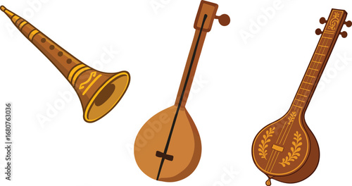 Traditional Indian Musical Instruments Collection Sitar