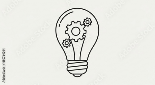 Lightbulb with gears inside representing a creative idea