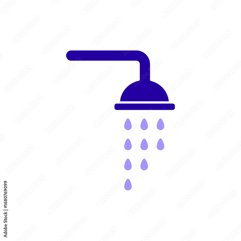 Fototapeta premium Icon a shower, isolated against a clean background.