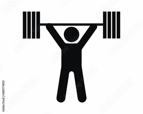 Weightlifting athlete icon silhouette vector