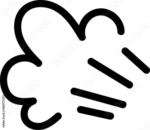 Cloud with Wind Lines