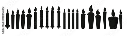 birthday candle icons set cartoon style vector