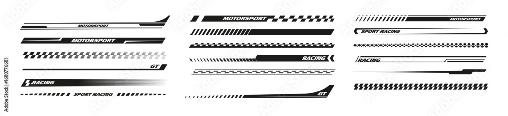 Fototapeta premium black racing stripes modern race modification mark elegant vector